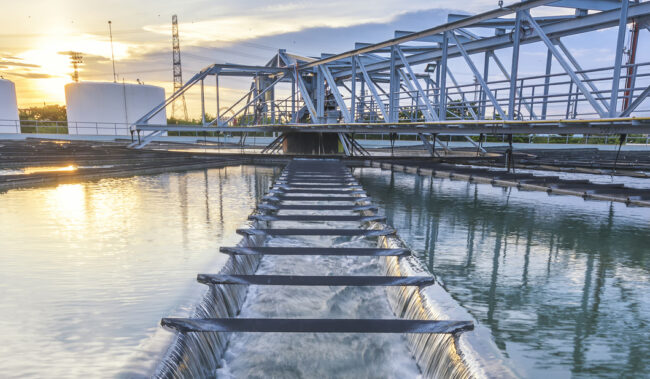 Water Treatment Plant at sunset
