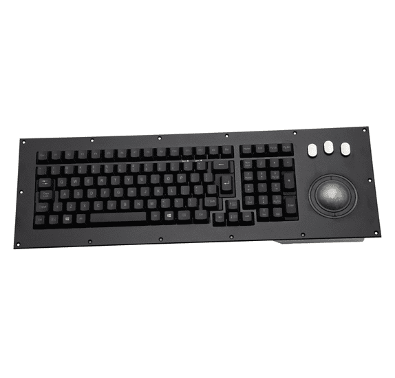 Ontworpen voor de zwaarste omstandigheden. Dit robuuste MKBL107-toetsenbord met geïntegreerde trackball biedt betrouwbaarheid, precisie en duurzaamheid waar standaardtoetsenborden tekortschieten.
